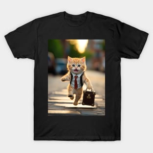 business kitty running with suitcase T-Shirt